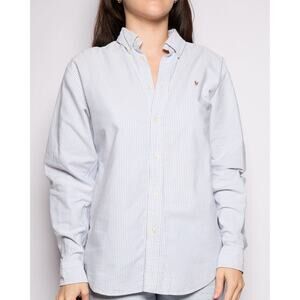 90’s Ralph Lauren Blue White Striped Button Down, Size M L